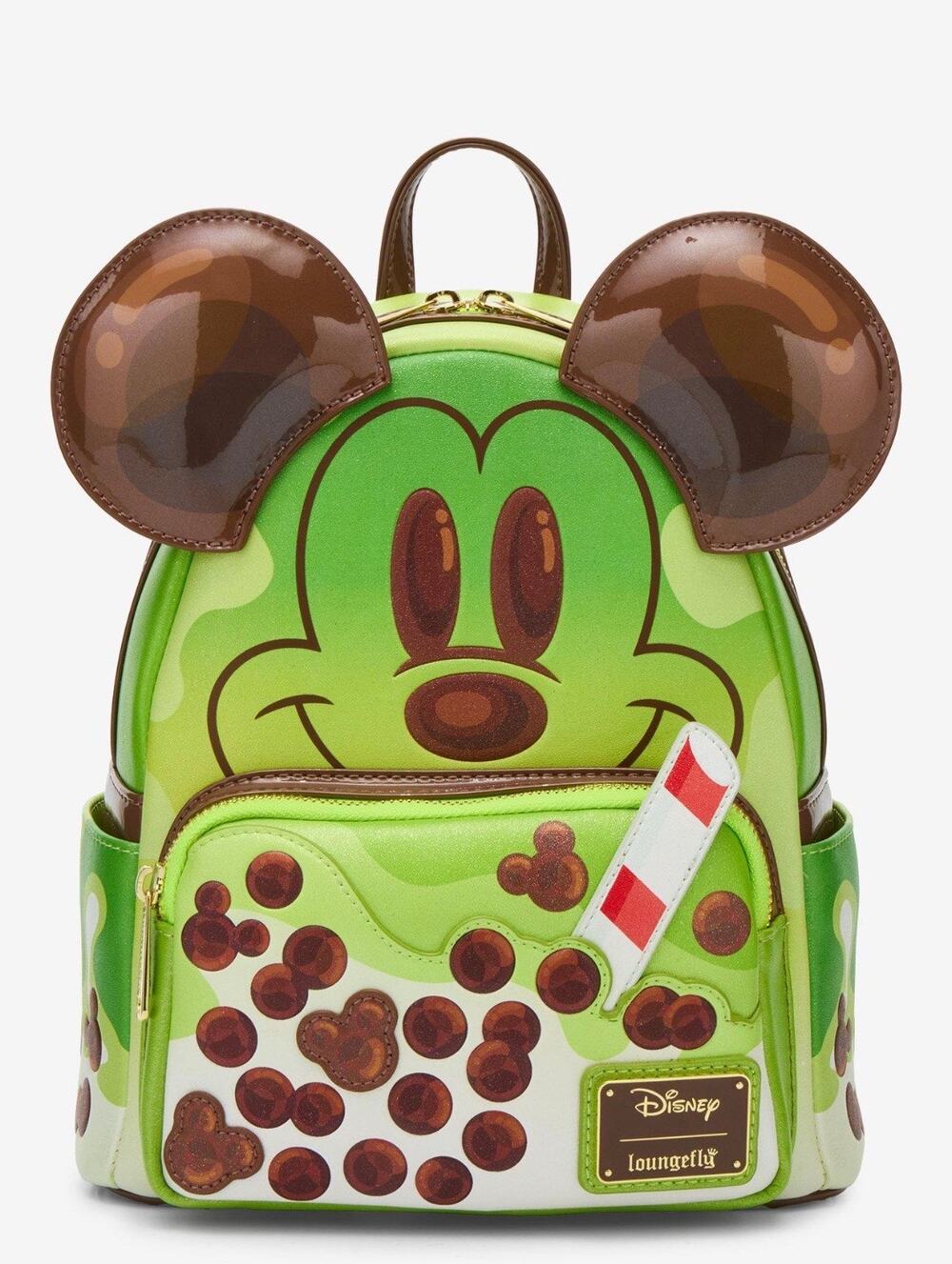 Loungefly Disney Mickey Mouse Green Tea Boba Figural Mini Backpack NWT